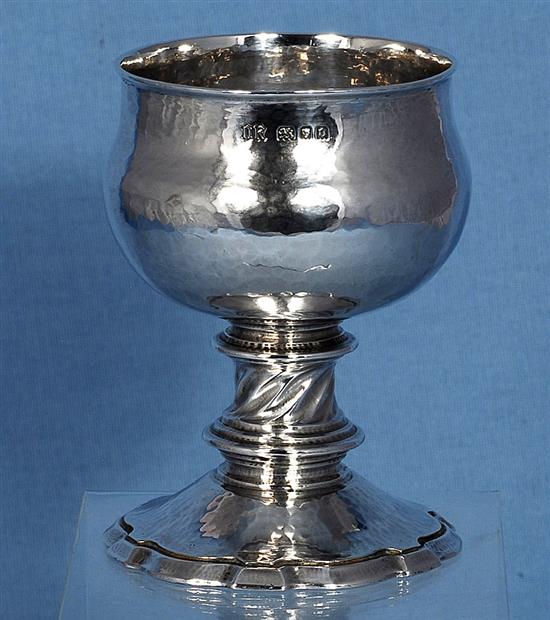 A good George V Arts & Crafts silver goblet, by Omar Ramsden, Height 115mm Weight 7.7oz/240grms